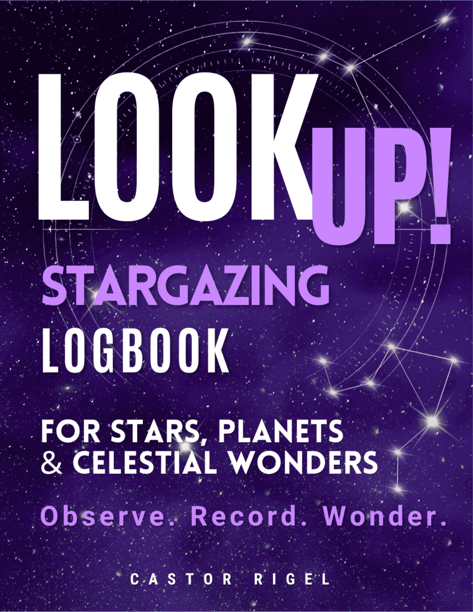 Stargazing logbook for observing stars, planets, and celestial wonders, perfect for astronomy enthus.